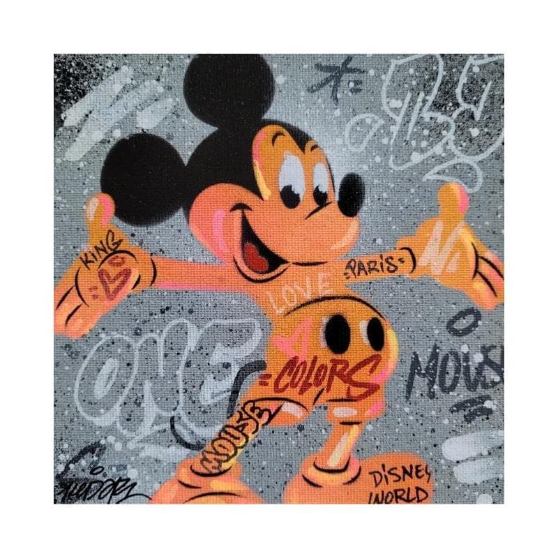 Peinture Mickey par Kedarone | Tableau Street Art Graffiti Mixte icones Pop