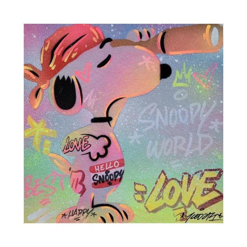 Peinture Snoopy pirate par Kedarone | Tableau Street Art Graffiti Mixte icones Pop