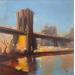 Painting Brooklyn bridge by Galileo Gabriela | Painting Figurative Landscapes Urban Oil