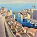 Peinture A013 Les toits du Vallon par Burgi Roger | Tableau Figuratif Paysages Urbain Marine Acrylique