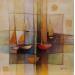 Painting AG6 Petites voiles (oranges) by Burgi Roger | Painting Figurative Marine Acrylic