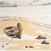 Peinture Sur la plage abandonnée par Laurence Jovys | Tableau Figuratif Mixte Paysages