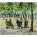 Peinture Paris, le jardin des Tuileries par Decoudun Jean charles | Tableau Figuratif Aquarelle scènes de vie