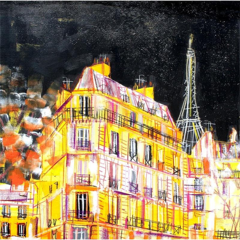 Painting Excursion chez Eiffel by Anicet Olivier | Painting  Acrylic
