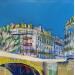 Gemälde Depuis la fenêtre de ma chambre von Anicet Olivier | Gemälde Figurativ Landschaften Urban Acryl