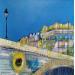 Painting De l'autre côté du pont by Anicet Olivier | Painting Figurative Landscapes Urban Acrylic