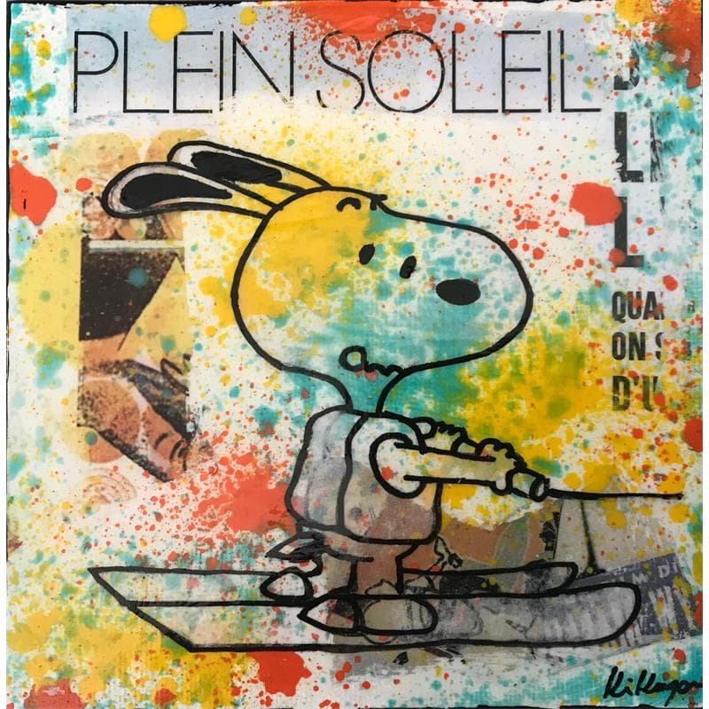 Peinture Snoopy Nautique par Kikayou | Tableau Pop Art Mixte icones Pop