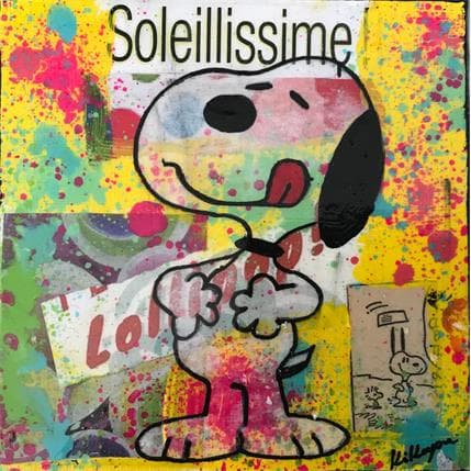 Painting Snoopy Miam by Kikayou | Painting Pop art Mixed Pop icons
