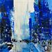 Painting blue perspective by Dessein Pierre | Painting Figurative Oil