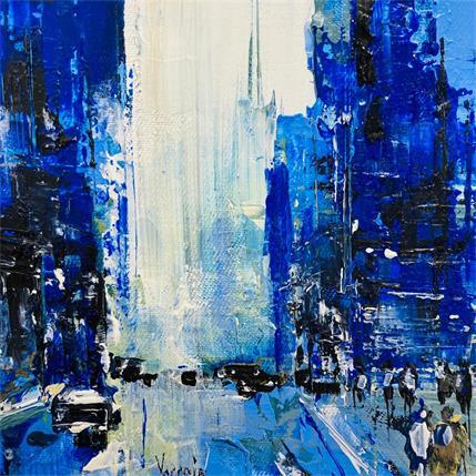 Painting blue perspective by Dessein Pierre | Painting Figurative Oil