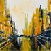 Painting Brawn city by Dessein Pierre | Painting Abstract Oil