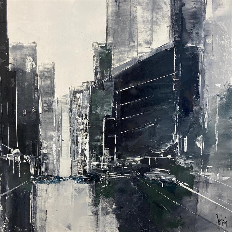 Gemälde black city von Dessein Pierre | Gemälde Abstrakt Öl