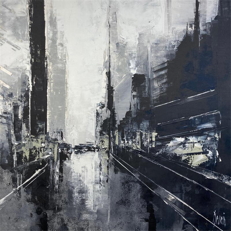 Painting Perspective sur NY  by Dessein Pierre | Painting Abstract Oil
