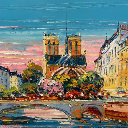 Painting Ile Saint Louis by Corbière Liisa | Painting Figurative Oil Landscapes