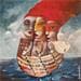 Gemälde La barque d'Avalon von Doudoudidon | Gemälde Art brut Marine Alltagsszenen