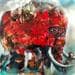 Gemälde Le mastodonte et le labyrinthe von Doudoudidon | Gemälde Art brut Tiere