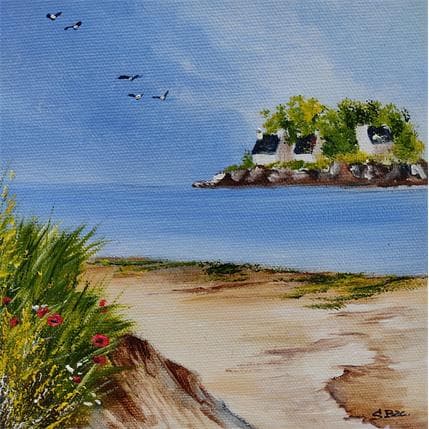 Peinture Petit village par Bac Sylvie | Tableau Figuratif Huile Paysages