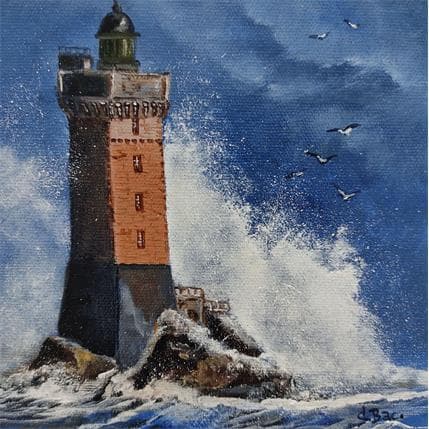 Peinture Le phare de la Vieille par Bac Sylvie | Tableau Figuratif Huile Paysages, Vues marines