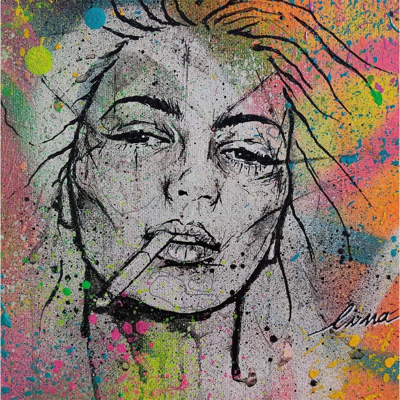 Painting ST by Luma | Painting Street art Acrylic, Cardboard, Graffiti Pop icons, Portrait