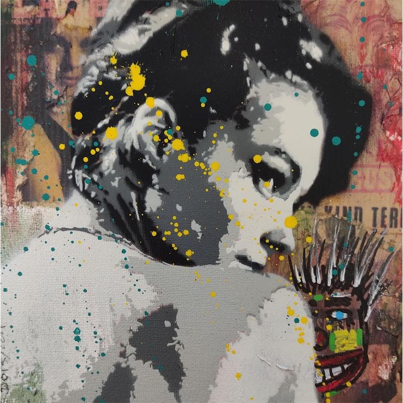 Painting Romy by Doisy Eric | Painting Street art Acrylic, Cardboard, Graffiti Pop icons