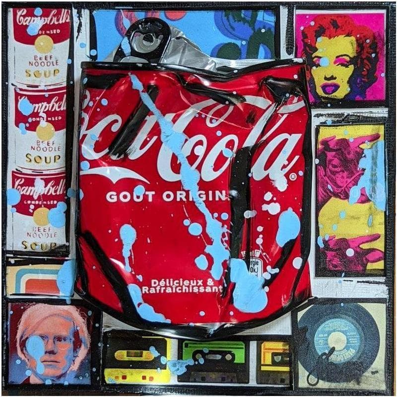 Peinture POP COKE par Costa Sophie | Tableau Pop Art Mixte icones Pop