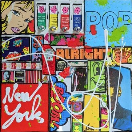 Peinture POP NY par Costa Sophie | Tableau Pop Art Mixte icones Pop