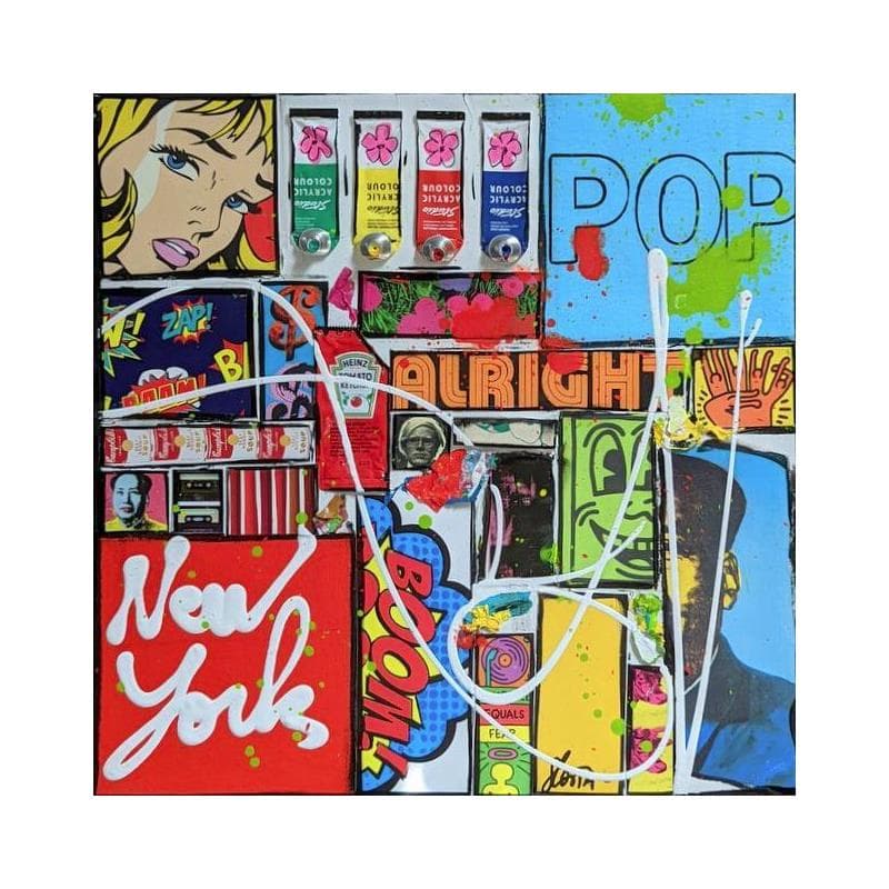 Peinture POP NY par Costa Sophie | Tableau Pop Art Mixte icones Pop