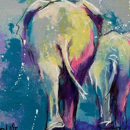 Painting Sous un autre angle by Dubost | Painting Figurative Acrylic Animals