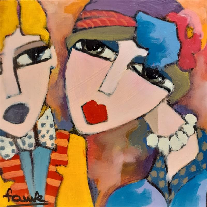 Painting Nous deux by Fauve | Painting Figurative Acrylic Life style