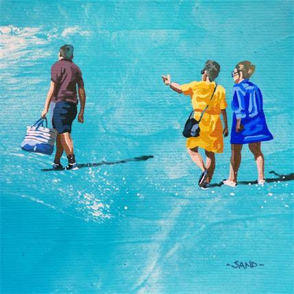 Painting porteur guidé by Sand | Painting Figurative Acrylic Life style, Marine