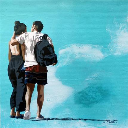 Painting nous et l'océan by Sand | Painting Figurative Acrylic Life style, Marine, Pop icons