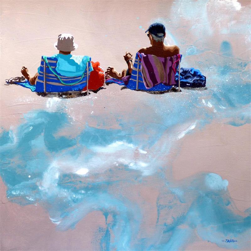 Gemälde philosophes iodés von Sand | Gemälde Figurativ Marine Alltagsszenen Acryl