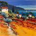 Painting Chemin entre oliviers by Corbière Liisa | Painting Figurative Landscapes Marine Oil