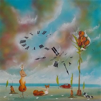 Painting Sur la plage des sables émouvants by Valot Lionel | Painting Surrealist Acrylic