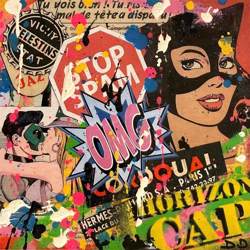 Painting The cat by Drioton David | Painting Pop-art Pop icons Acrylic