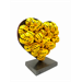 Sculpture Heartskull Jaune points noir by VL | Sculpture Pop art Mixed