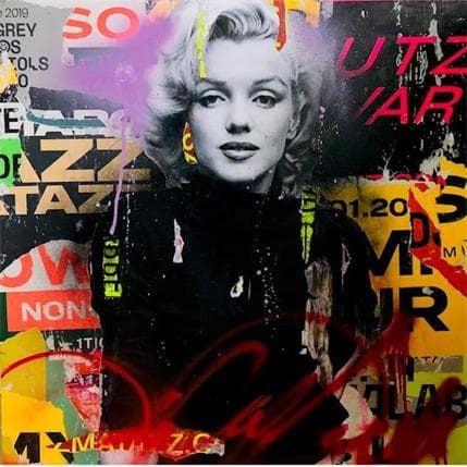 Painting MARILYN by Mestres Sergi | Painting Pop art Mixed Pop icons, Urban