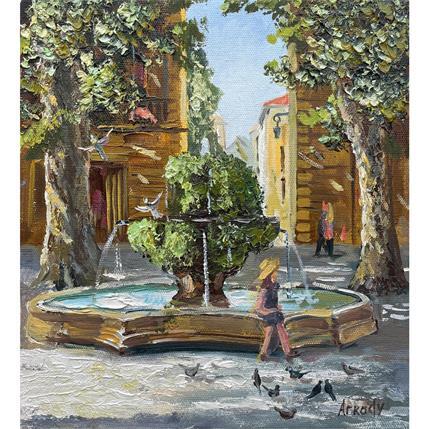 Painting Fontaine des Neuf-Canons by Arkady | Painting Figurative Oil Urban