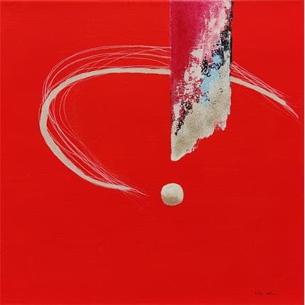 Painting Abstract red E1 by Wilms Hilde | Painting Abstract Acrylic Minimalist