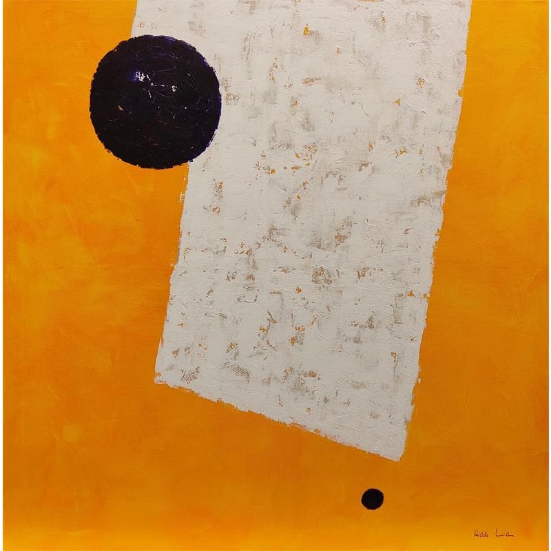 Peinture Abstract Yellow F1 par Wilms Hilde | Tableau Abstrait Acrylique minimaliste