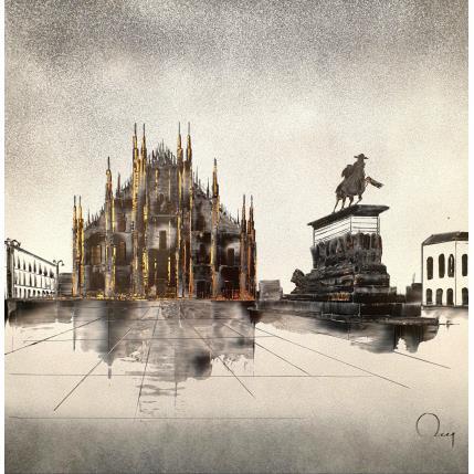 Painting Duomo au matin by Rey Julien | Painting Figurative Acrylic, Cardboard Urban