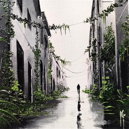Painting Verte admiration by Galloro Maurizio | Painting Figurative Oil Black & White, Landscapes, Urban