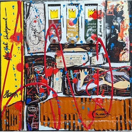 Painting Tribute to Basquiat by Costa Sophie | Painting