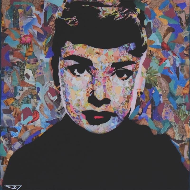 Painting Audrey Hepburn by G. Carta | Painting Pop art Acrylic, Gluing, Graffiti Pop icons