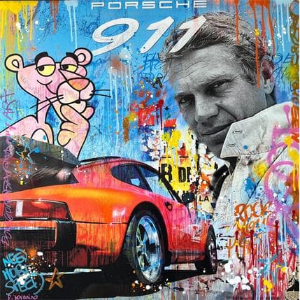Painting Steve Drives 911 by Novarino Fabien | Painting Pop art Mixed Pop icons