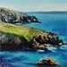 Gemälde Paysage marin et falaise von Eugène Romain | Gemälde Figurativ Landschaften Öl