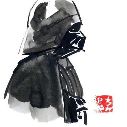 Painting Darth Vader by Péchane | Painting Figurative Watercolor Portrait