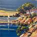 Painting Autour du Corse by Corbière Liisa | Painting Figurative Landscapes Cardboard Oil