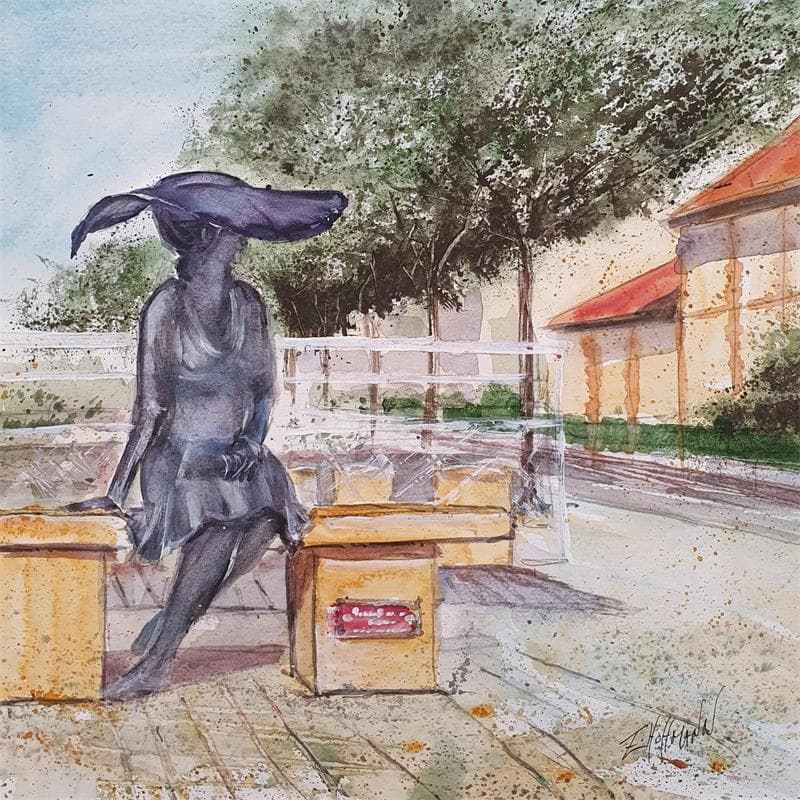 Painting Troyes 98 Lili by Hoffmann Elisabeth | Painting Figurative Watercolor Landscapes