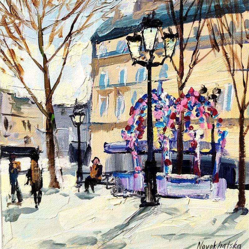 Painting Place de la comédie française by Novokhatska Olga | Painting Figurative Urban Oil